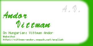 andor vittman business card